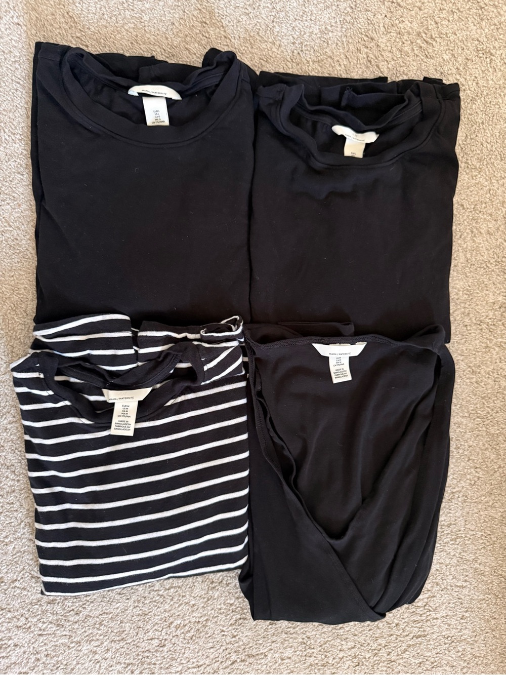 Bundle of 4 H&M MAMA Maternity Tops 100% cotton